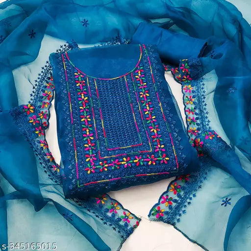 ORGANZA SILK SUIT WITH MULTI WORK ON IT BEST PRODUCT FOR LADIES