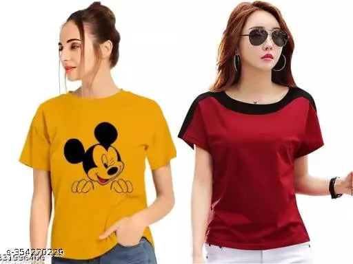Pretty Graceful Women Tshirts (Pack of 2)