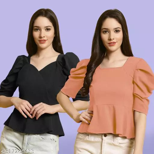 Classic Casual Fashion Forward Women's Tops - Pack of 2
