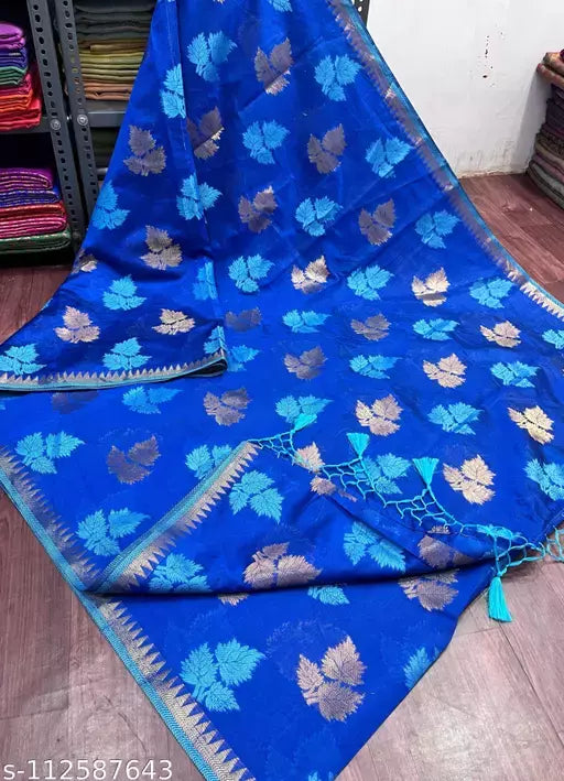 TRENDING LEAF BOOTA SILK SAREE