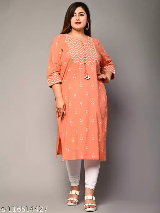 Swasti  Plus Size  Women Printed Pure Cotton Straight Kurta