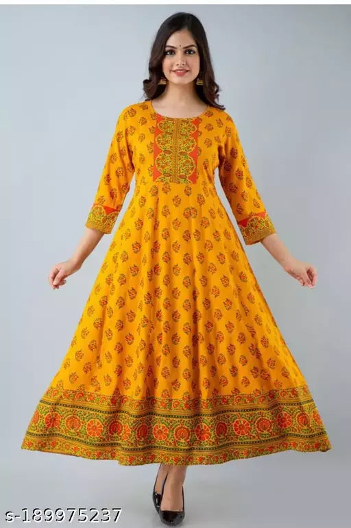 Beautiful Floral print Anarkali Kurtis