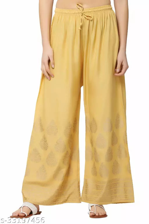 Pretty Fashionista Women Women Palazzos Gold color combination