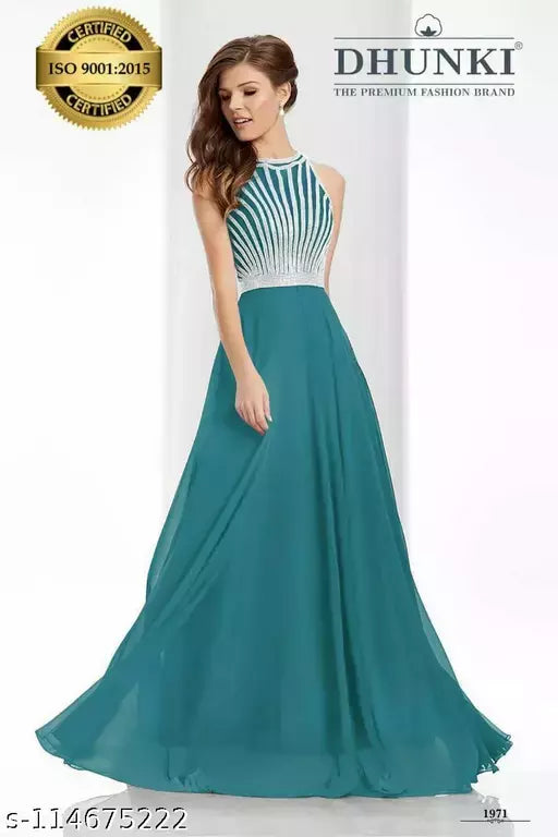 DHUNKI Women's Free Size Gown