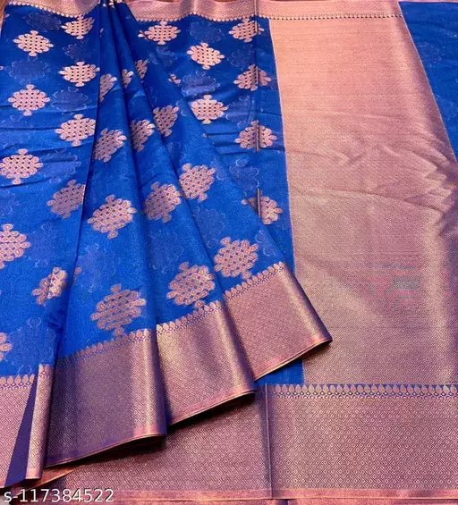 Banarasi Soft Cotton Silk Copper Zari Saree