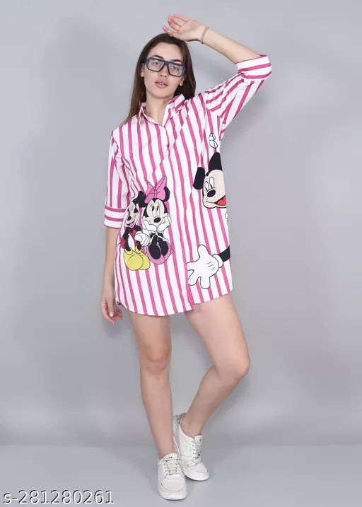 STYLISH DESIGNER LONG MIKKI PRINT SHIRT