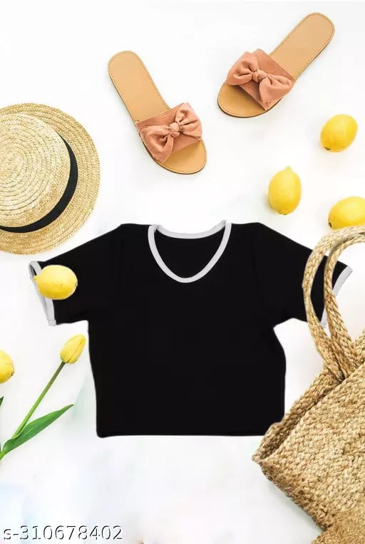 Women's Solid Cotton Rib Knit Crop Tank Top