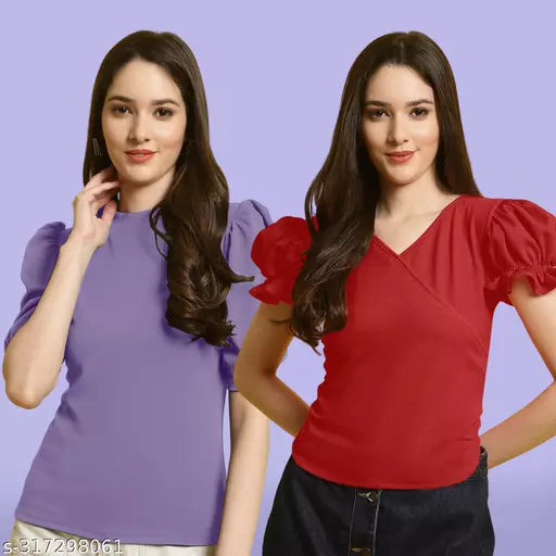 Clasic Casual Fashion Forward Women's Top - Pack of 2
