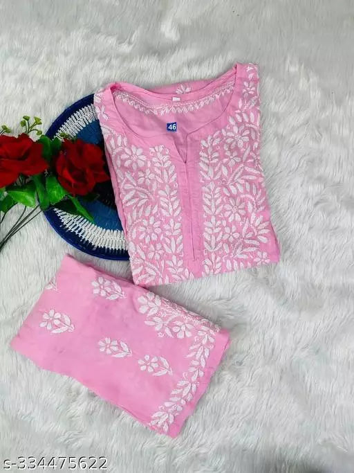 BEST FESTIVE WEAR CHIKANKARI WORK KURTA WITH PLAZZO
