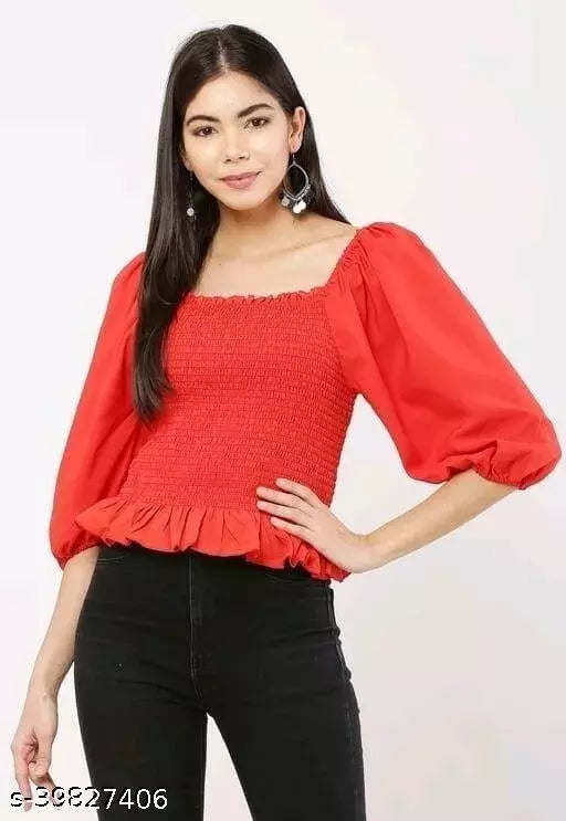 BPT Designer Poly Crepe Trendy Top