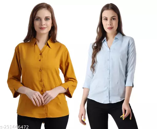Fancy Retro Women Shirts (Pack of 2)