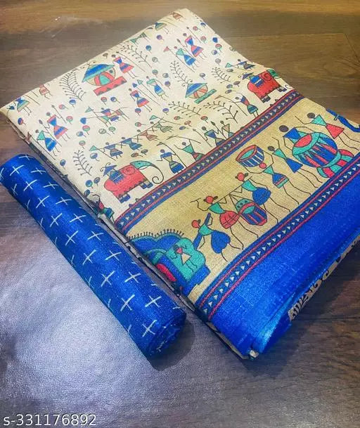 WARLI PRINT KHAADI SILK BLENDED SAREE