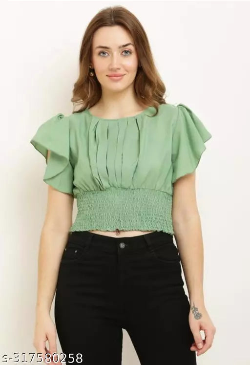 Classy sensation women top tonic green