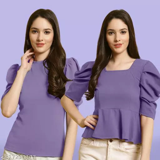 Clasic Casual Fashion Forward Women's Top - Pack of 2