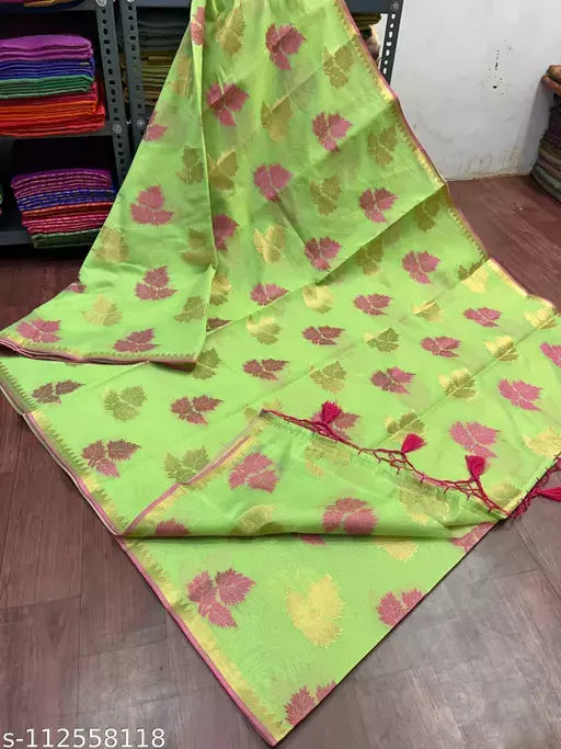 TRENDING LEAF BOOTA SILK SAREE