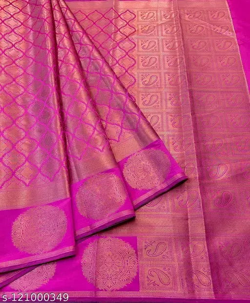 Copper Zari Soft Silk Saree