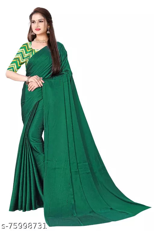 SARTIN SAREE WITH DIGITAL BLOUSE (UNSTITCHED)