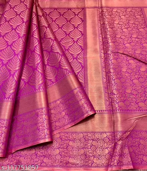(Copper Zari Soft Silk Saree)