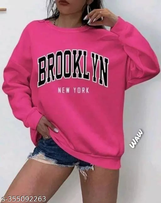 JKP COLLECTION  Unisex Rani  Brooklyn  Printed Fabric Fleece For Outdoor & Indoor Sweatshirt