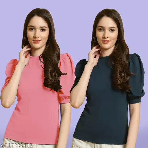 Classic Casual Fashion Forward Women's Tops - Pack of 2