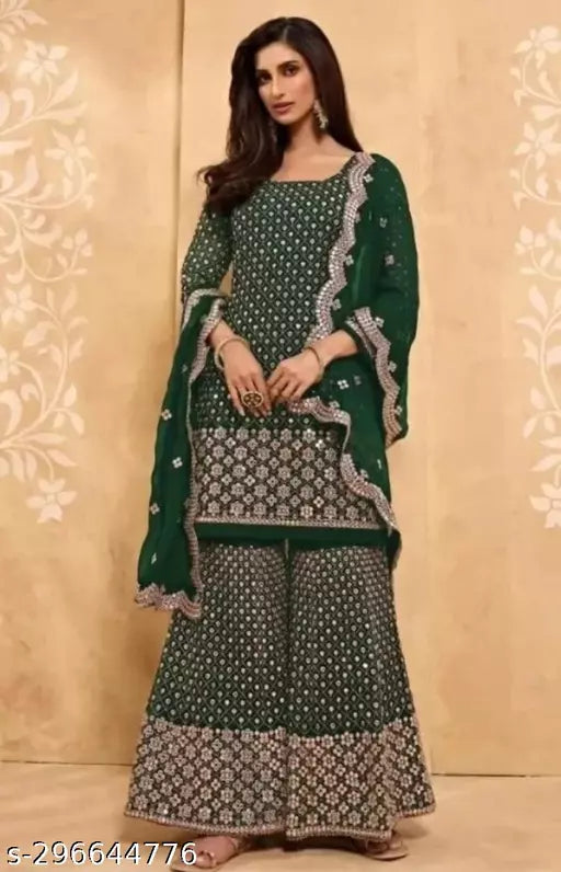 Aagyeyi Sensational Salwar Suits & Dress Materials New Fancy Garara Georgette 9mm Heavy sequence Work Wear Suit Like Party Wear Garara suit