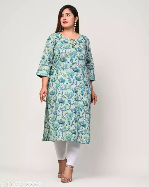 Swasti  Women Printed  Floral Print Pure Cotton Straight Kurta