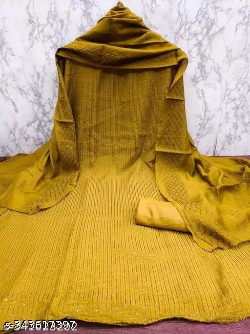 Chanderi Cotton Sequience Work Dress Material For Women