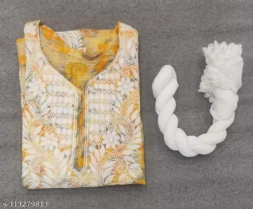 COTA PRINTED KURTI WITH DUPATTA