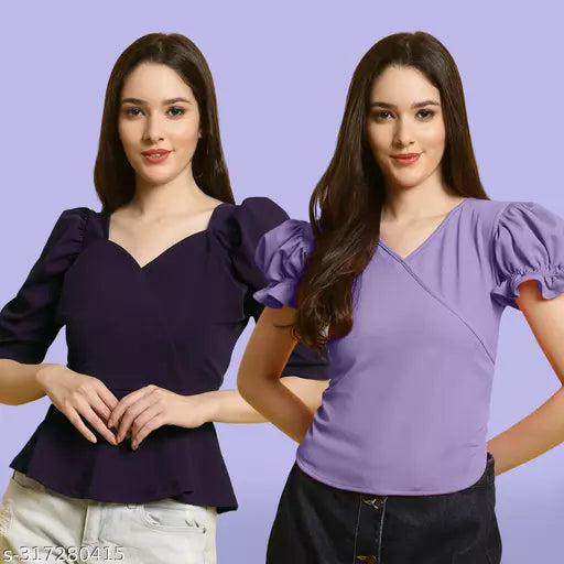 Classic Casual Fashion Forward Women's Tops - Pack of 2