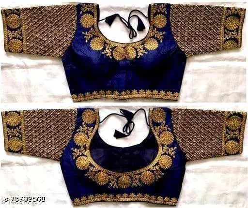 Mangalam work designer silk blouse with gold zari embroidered butti by  vaidik