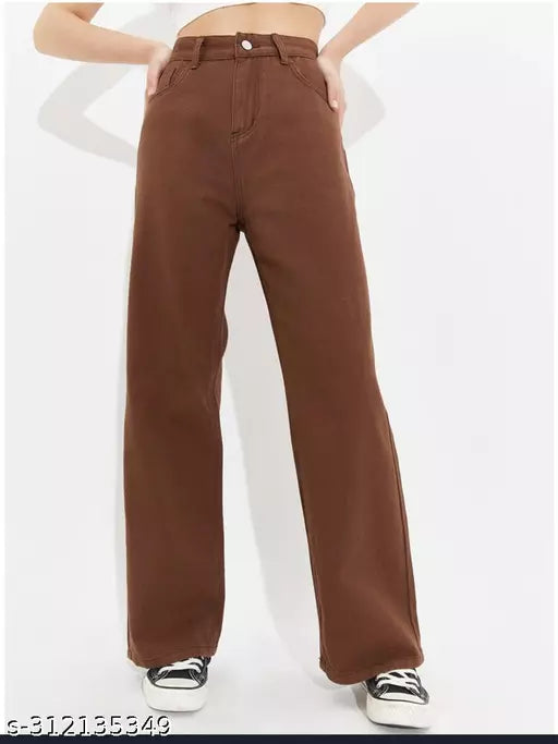 SAANU'S FASHION - STYLISH WIDE LEG DENIM JEANS FOR GIRLS & WOMEN