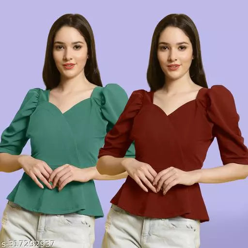 Clasic Casual Fashion Forward Women's Top - Pack of 2