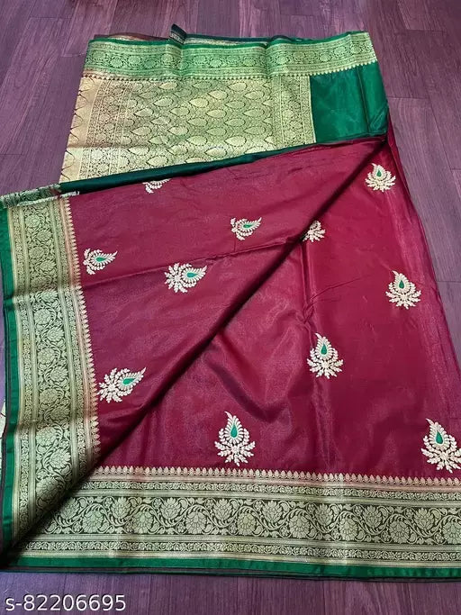 Satin Silk Embroided Saree