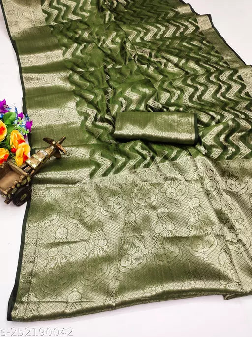 Morpich Fashion Top Dyed Organza Silk Saree
