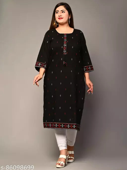 Swasti Plus Size Women Printed Pure Cotton Straight Kurta