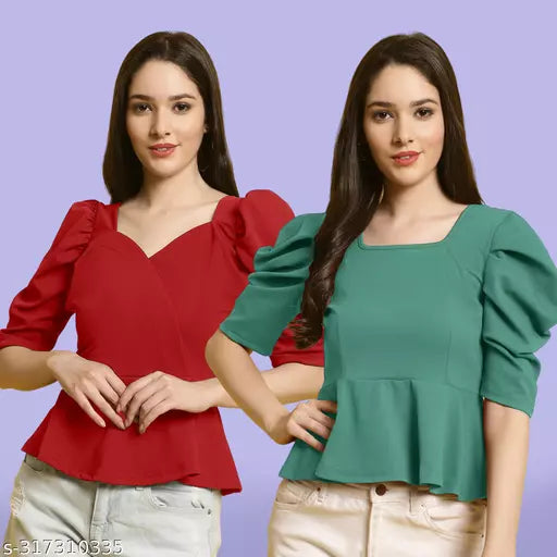Clasic Casual Fashion Forward Women's Top - Pack of 2