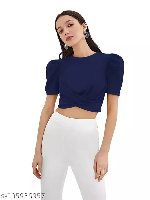 DHUNKI Women's Regular Crop Top