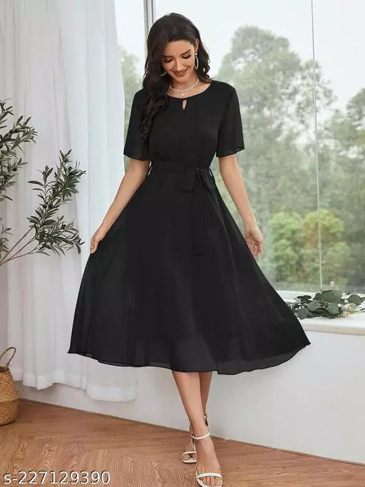 DHUNKI PLAIN WESTERN DRESS