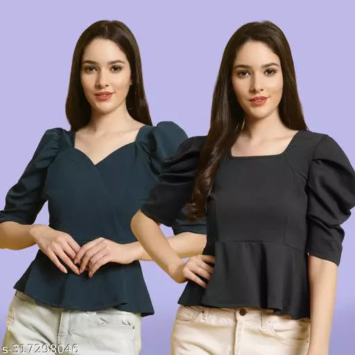 Clasic Casual Fashion Forward Women's Top - Pack of 2