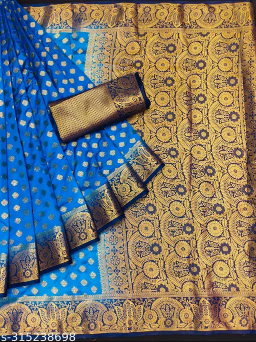 Morpich Fashion  Nylon Banarasi Silk Same Border Saree