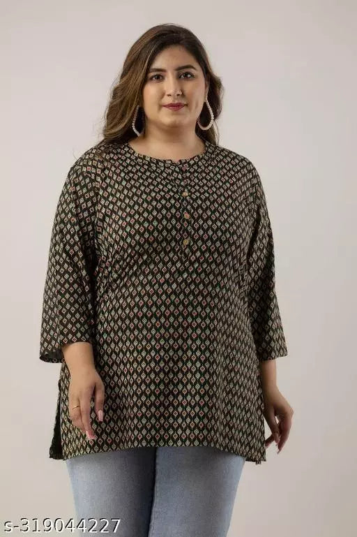 Stylish and Comfortable Plus-Size Rayon Kurti Top/Tunic for Women