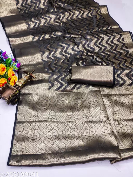 Morpich Fashion Top Dyed Organza Silk Saree