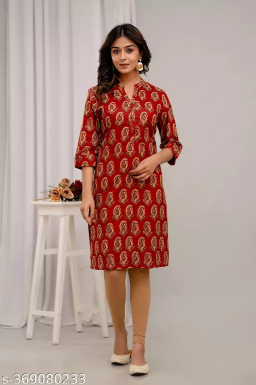 Neerupam Collection Jaipuri Print Pure Cotton Kurti - Cotton Kurti 