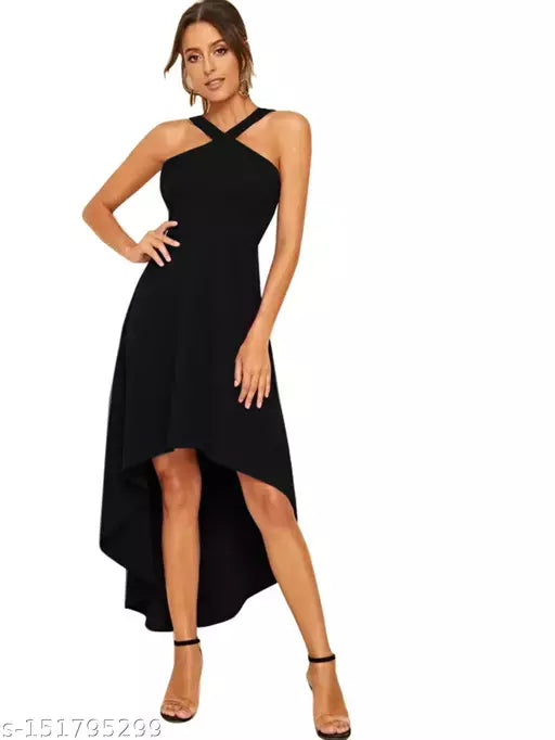 Womens Western Midi Black Dress