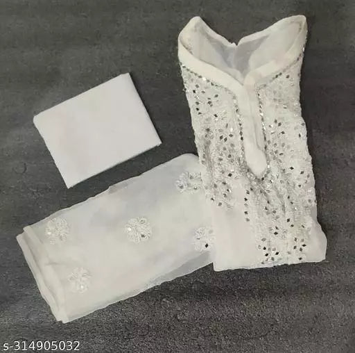 MIRROR WORK CHIKANKARI KURTI WITH INNER
