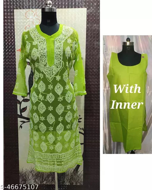 Trendy Handwork Chikankari Chiffon boota jaal with inner.