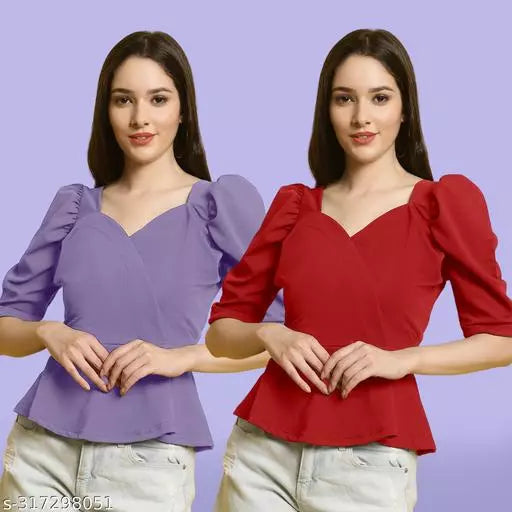 Clasic Casual Fashion Forward Women's Top - Pack of 2