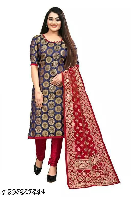 SUIT+RED CHOKTHA-RED PLAIN-NB GOLA TOP