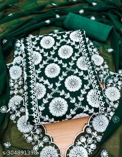 Unstiched Georgette Embroidered Salwar Suits & Dress materials