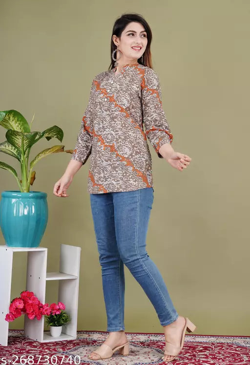 Stylish Designer Women Tops & Tunics black gold print